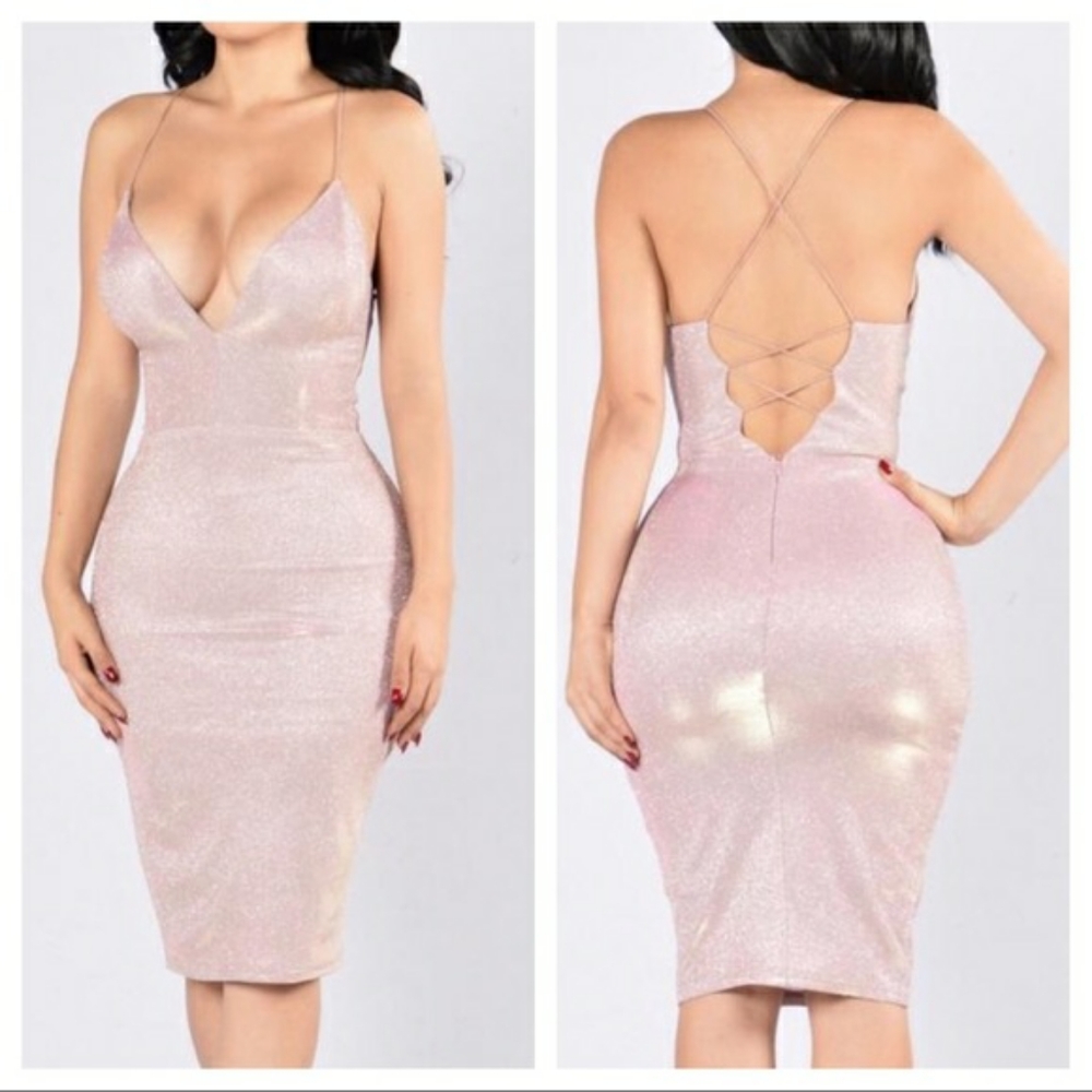 Dusty Rose Sparkly Dress